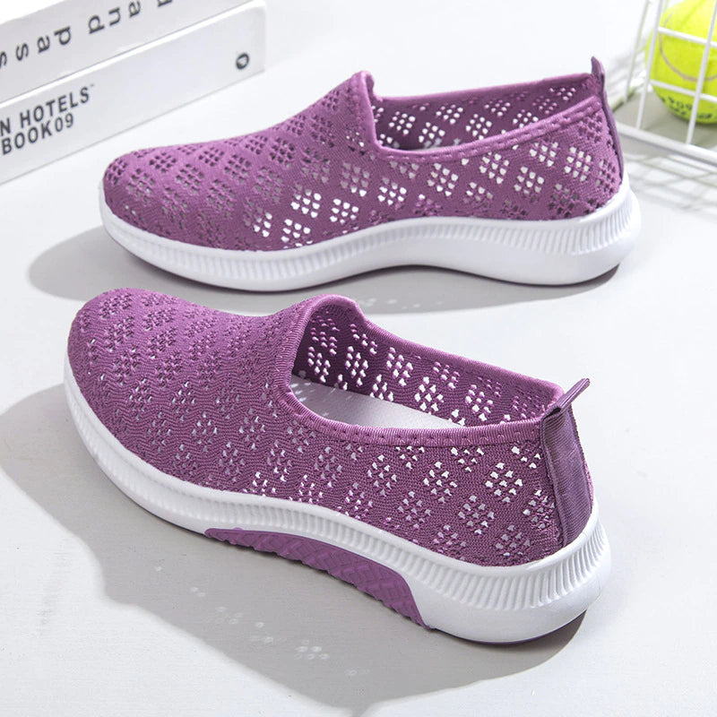 Comfortable Women Shoes Breathable Hollow Sports Walking Sneakers