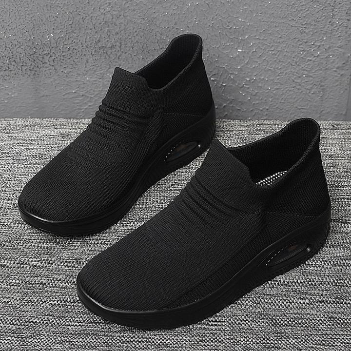 Elastic stretchable lightweight breathable leisure running shoes