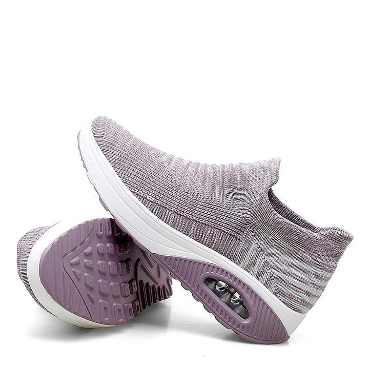 Elastic stretchable lightweight breathable leisure running shoes