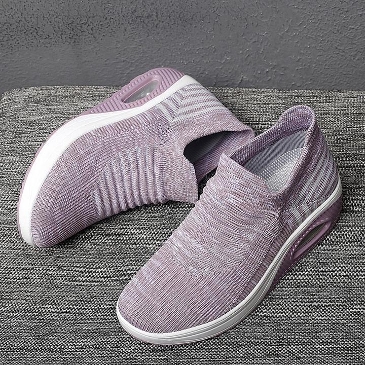 Elastic stretchable lightweight breathable leisure running shoes