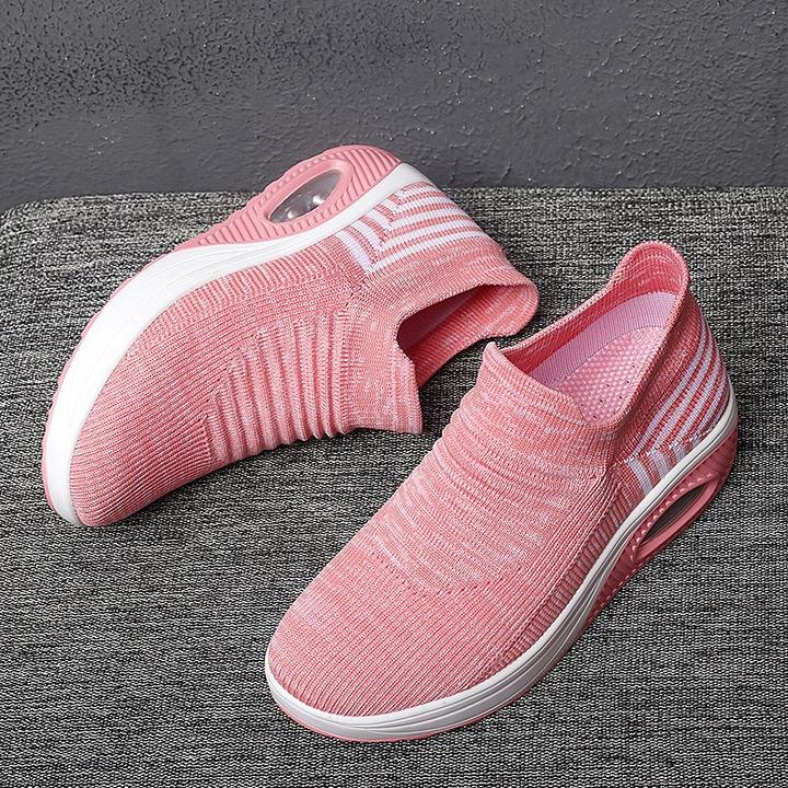 Elastic stretchable lightweight breathable leisure running shoes