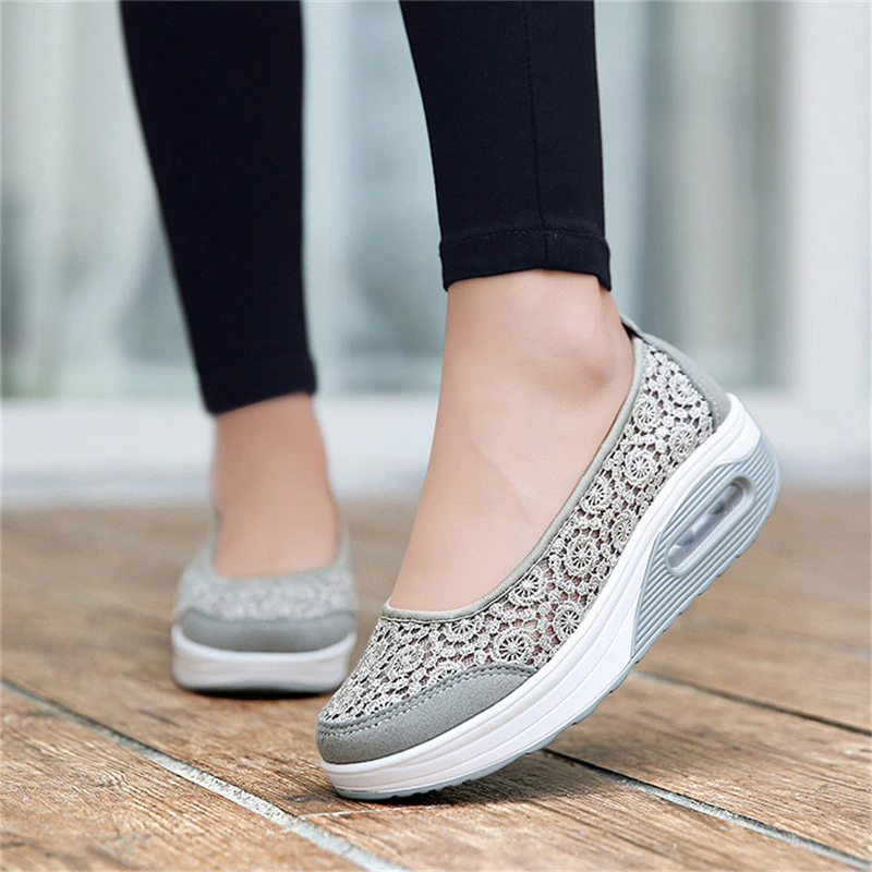 Women Vulcanized Shoes Breathable Hollow Out Summer Outdoor Casual