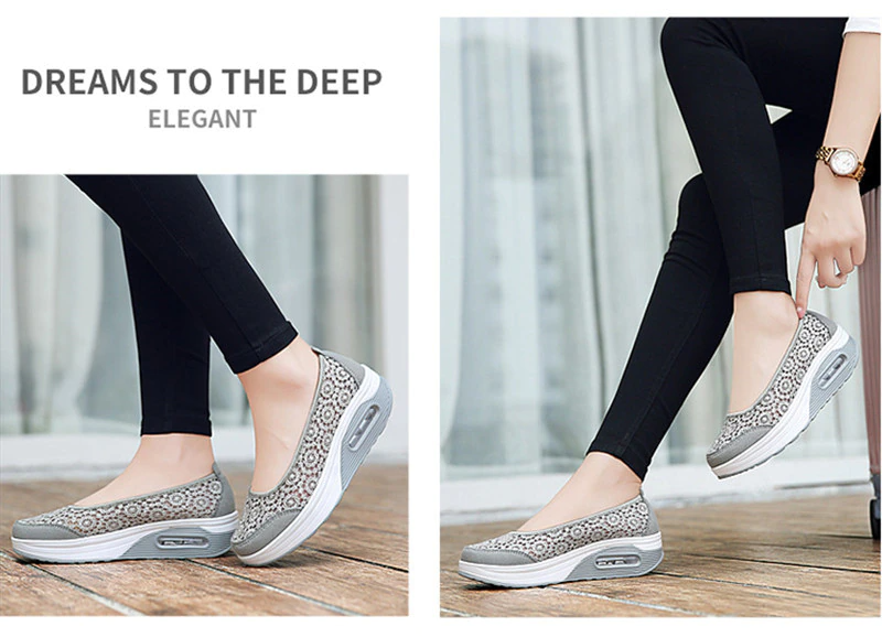 Women Vulcanized Shoes Breathable Hollow Out Summer Outdoor Casual