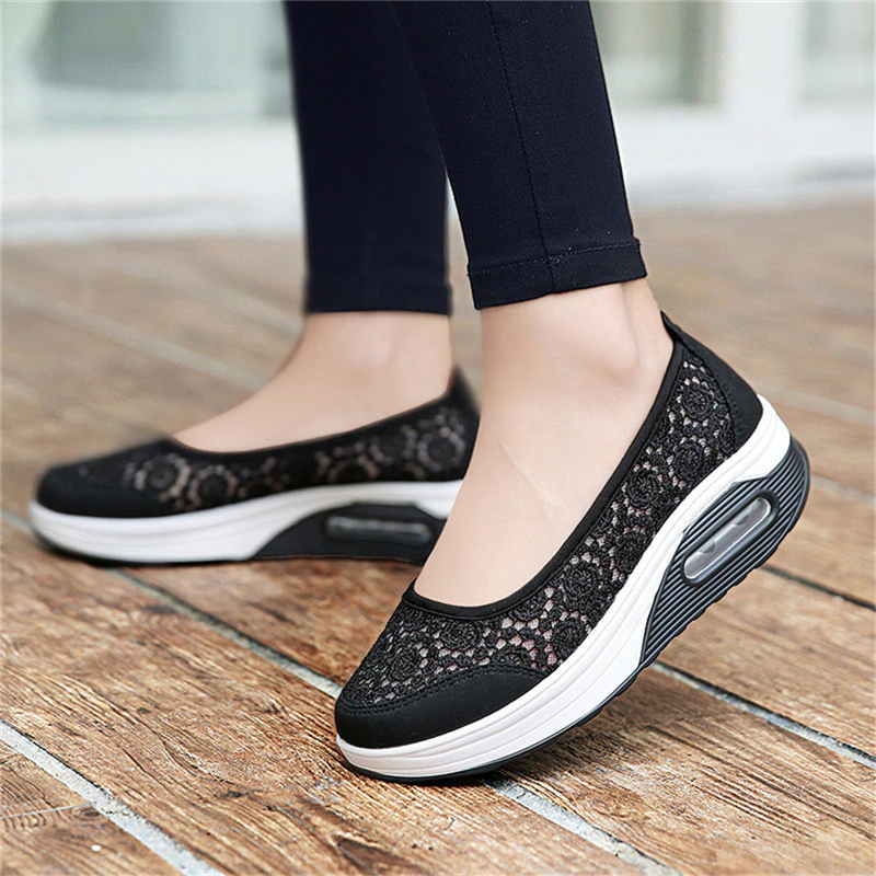 Women Vulcanized Shoes Breathable Hollow Out Summer Outdoor Casual