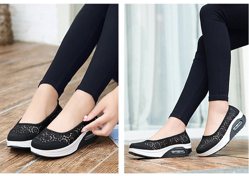 Women Vulcanized Shoes Breathable Hollow Out Summer Outdoor Casual