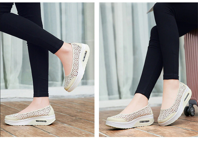 Women Vulcanized Shoes Breathable Hollow Out Summer Outdoor Casual