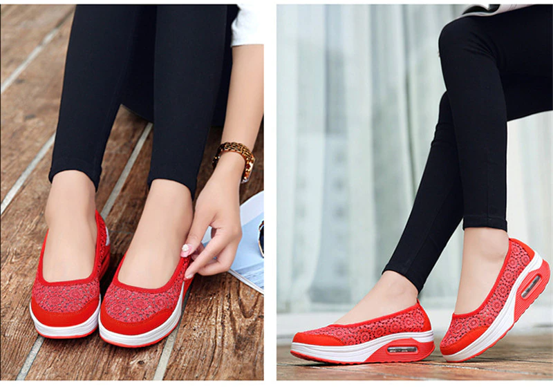 Women Vulcanized Shoes Breathable Hollow Out Summer Outdoor Casual