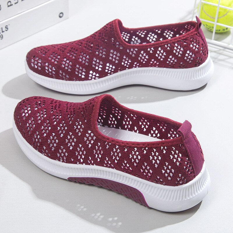 Comfortable Women Shoes Breathable Hollow Sports Walking Sneakers
