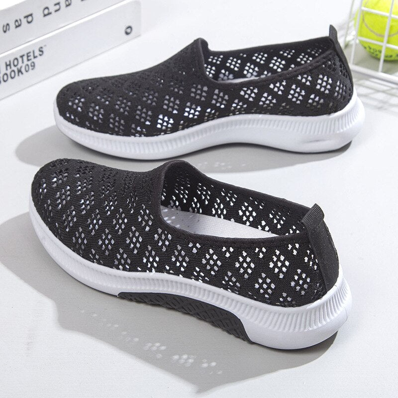 Comfortable Women Shoes Breathable Hollow Sports Walking Sneakers