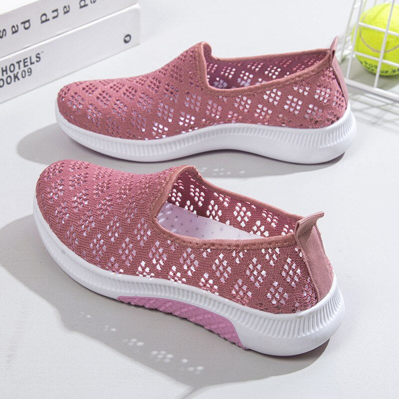 Comfortable Women Shoes Breathable Hollow Sports Walking Sneakers