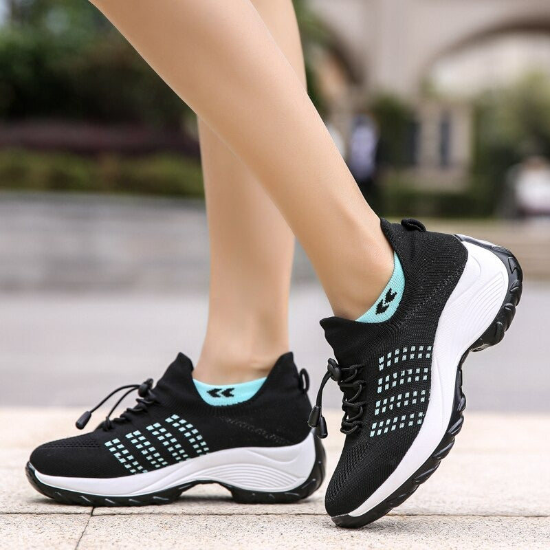 '-Lovely walk- Comfortable Woven Knit Sneakers