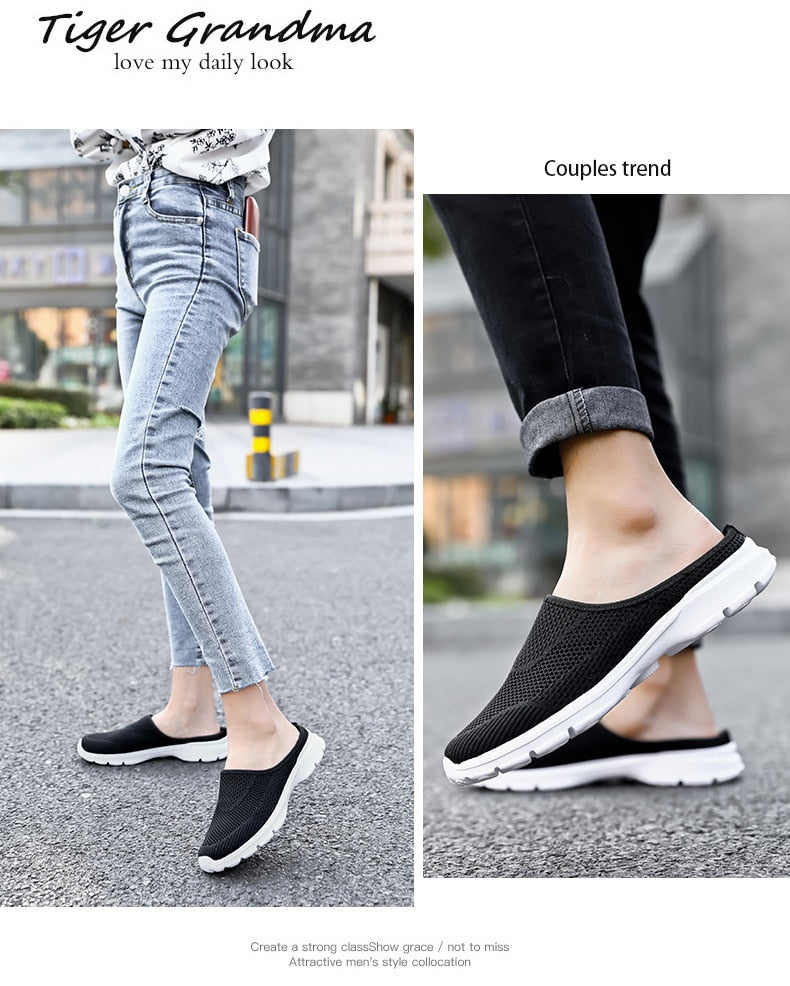 Half Shoes Summer Slip On Fashion Sneakers Casual Mesh Confortable