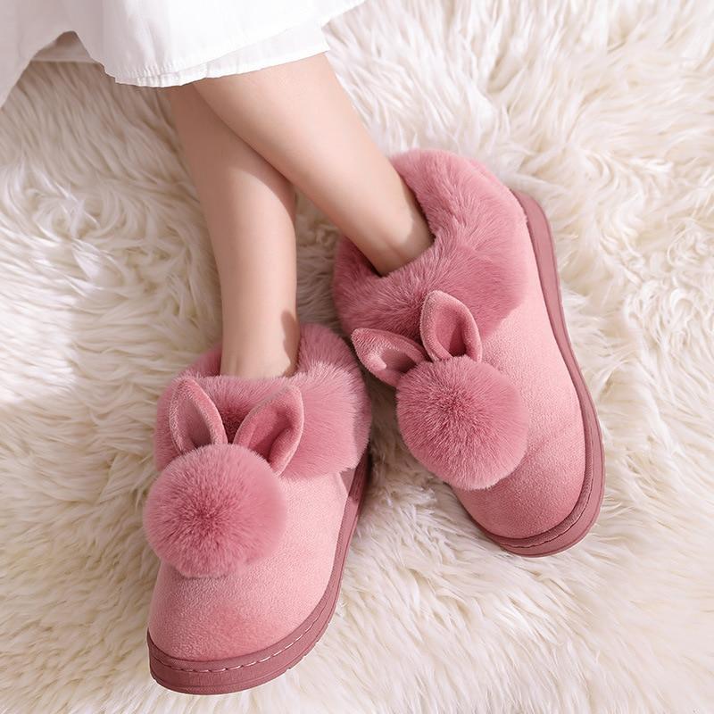 The trending  Fluffy Bunny slippers.