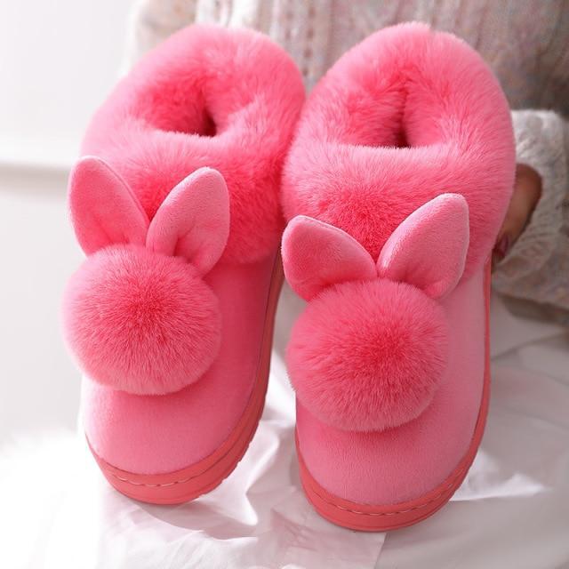 The trending  Fluffy Bunny slippers.