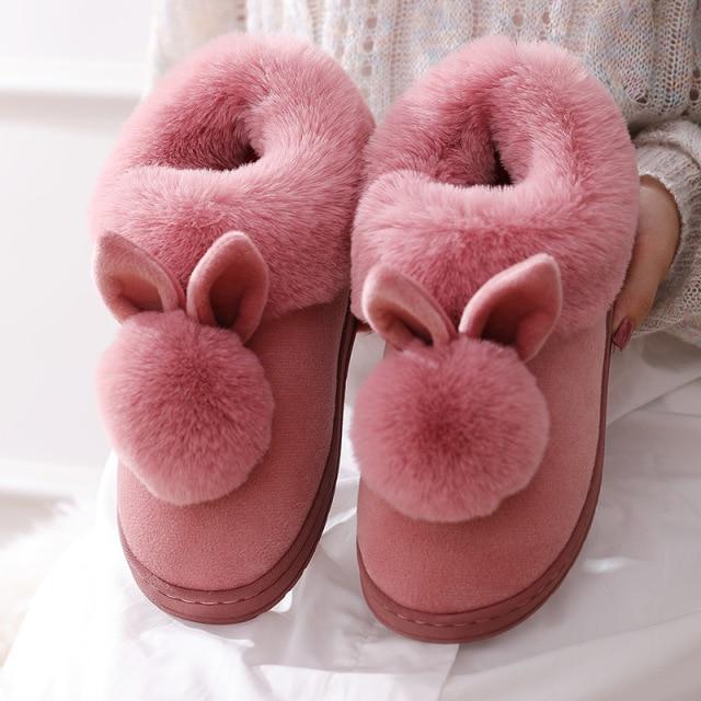 The trending  Fluffy Bunny slippers.