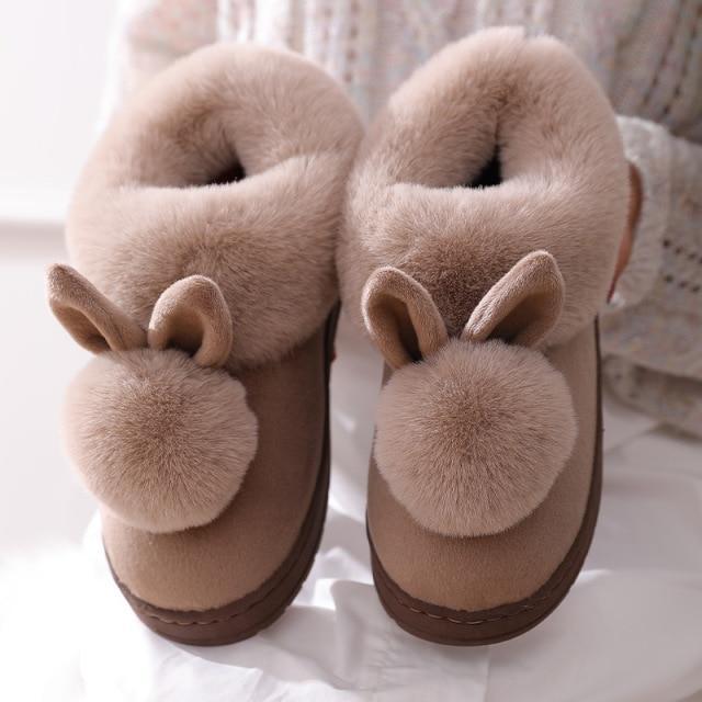 The trending  Fluffy Bunny slippers.